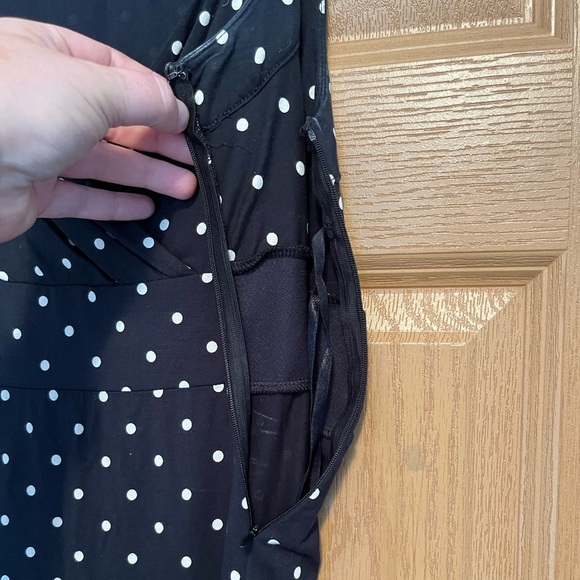 Ann Taylor Polka Dot Navy Dress - Picture 7 of 13